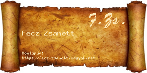 Fecz Zsanett névjegykártya